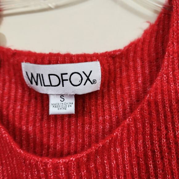 Wildfox Couture red very oversized buffy cut out sweater woman's size small - Picture 3 of 9